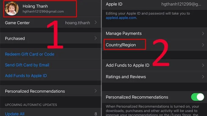 iPhone, iPad에서 App Store 계정을 베트남으로 로밍하는 방법
