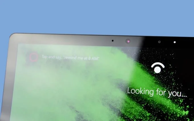 랩톱의 Windows Hello 얼굴 얼굴 인식 기술