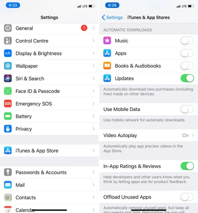 Setări AppStore