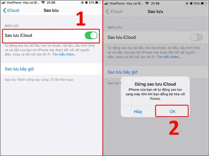 Desativar o Backup do iCloud