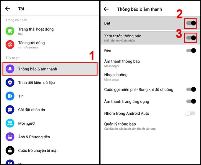 Android telefon ekranında Messenger mesajlarının görüntülenmesi nasıl etkinleştirilir