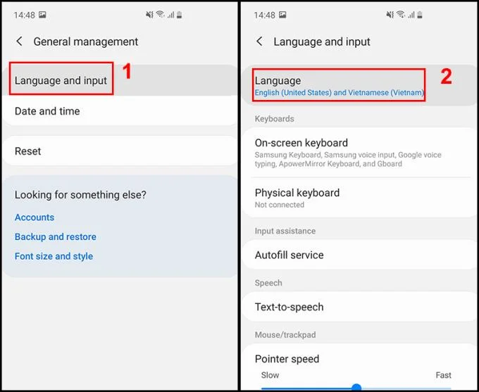 Arahan tentang cara menukar bahasa dari bahasa Inggeris ke bahasa Vietnam pada peranti Android