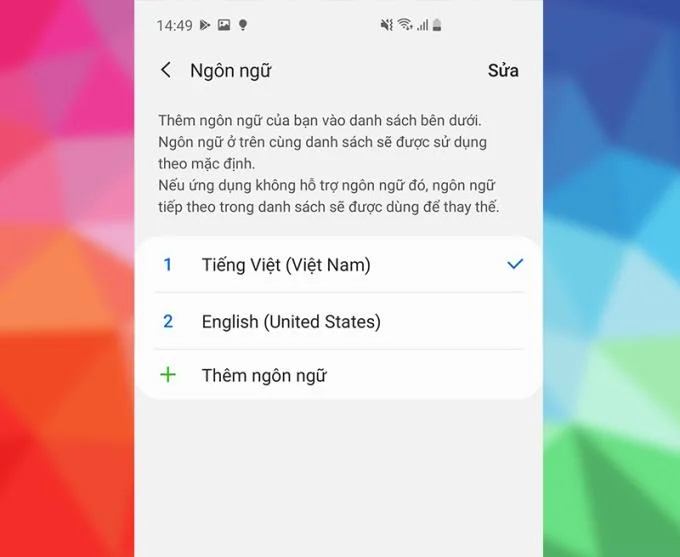 Arahan tentang cara menukar bahasa dari bahasa Inggeris ke bahasa Vietnam pada peranti Android