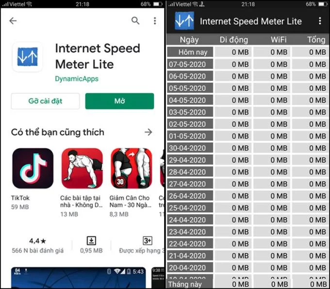 Internet Speed Meter Lite 應用界面