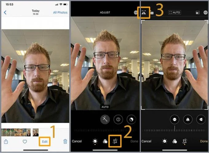 iPhone、Androidフォンで写真を逆さまにする方法の説明
