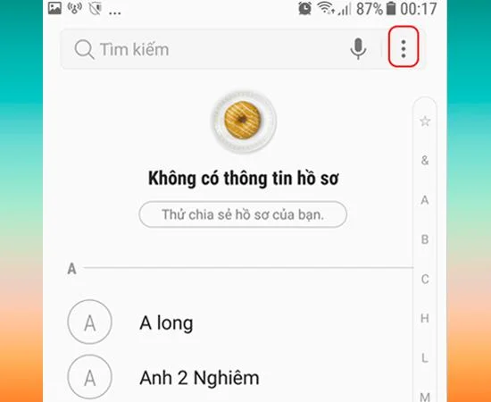 Ícone de três pontos no Samsung Galaxy Note 8