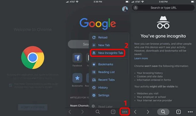 Gizli sekme modu nedir?  Chrome tarayıcıda nasıl açılır ve kapatılır