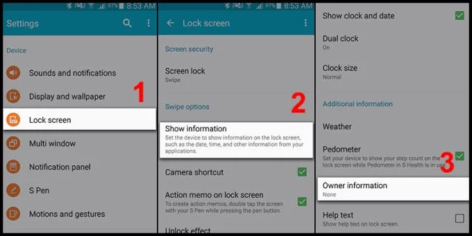 Bilgiler nasıl ayarlanır, Android telefon kilit ekranında görünen ad