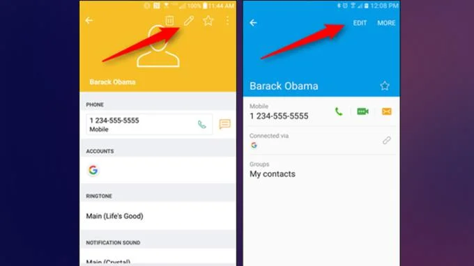 Anweisungen zum Einstellen von Bildern für Kontakte auf Samsung-Smartphones