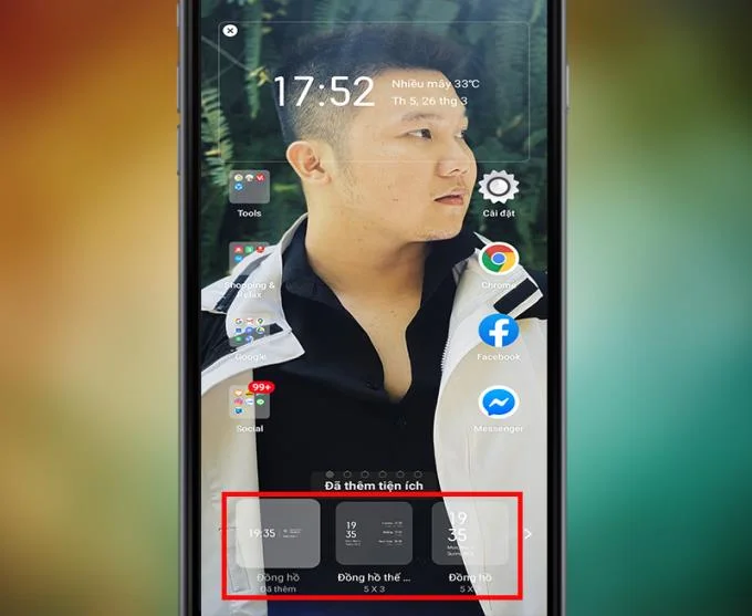 Pilih widget jam
