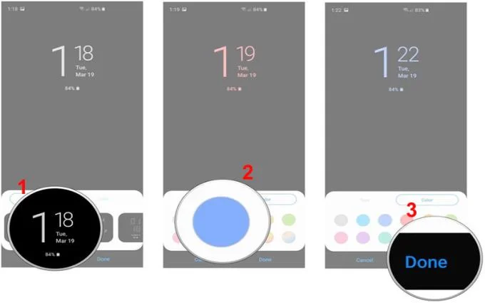 Android cihazda ana ekran, kilit ekranı için saat nasıl ayarlanır