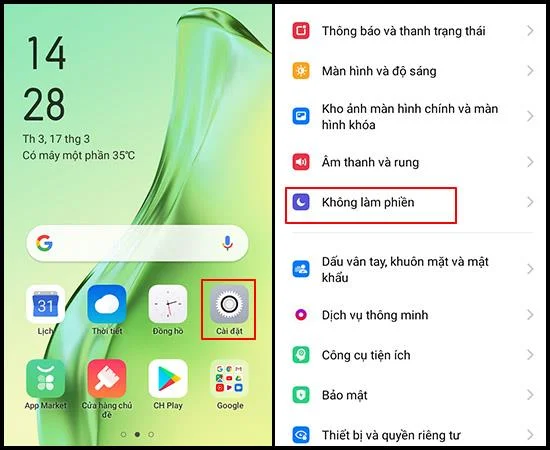 OPPO A31'de rahatsız etmeyin özelliğinin nasıl etkinleştirileceğine ilişkin talimatlar
