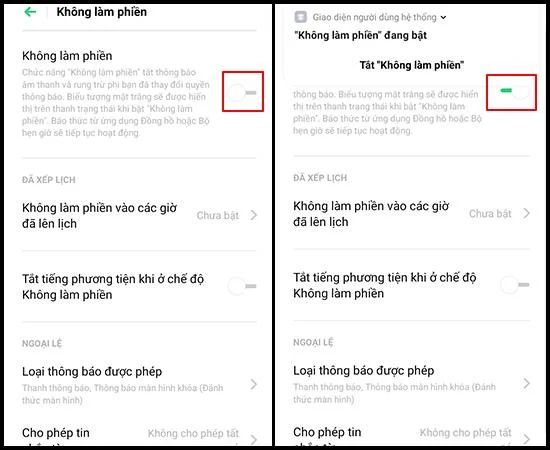 OPPO A31'de rahatsız etmeyin özelliğinin nasıl etkinleştirileceğine ilişkin talimatlar