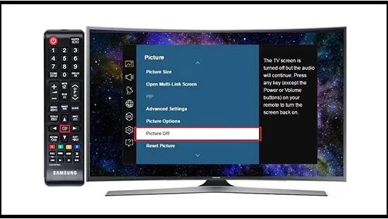 Müzik dinlerken TV ekranının nasıl kapatılacağına ilişkin talimatlar basit ve yapılması kolaydır