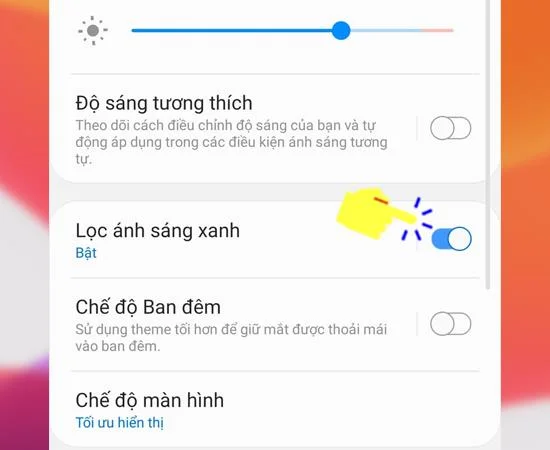 삼성에서 눈 보호 기능을 켜고 끄는 4 단계