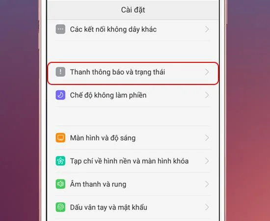 Accesare bara de stare și notificări OPPO F1 Plus