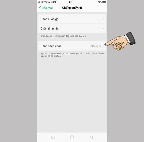 Oppo F5'te aramaları ve mesajları engellemek için numara nasıl eklenir