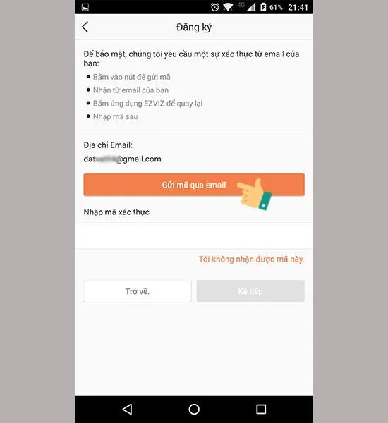 EZVIZ hesabı kaydetme talimatları