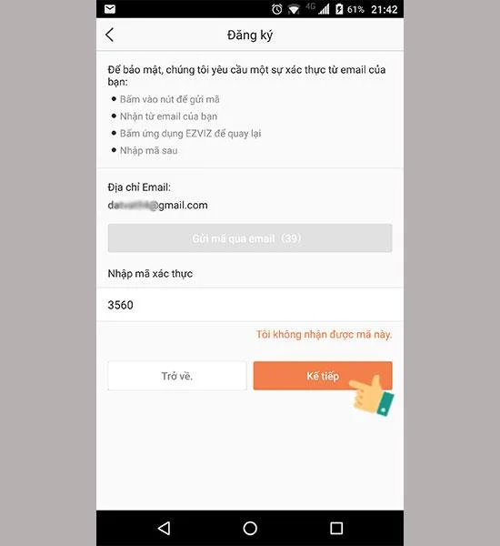 EZVIZ hesabı kaydetme talimatları
