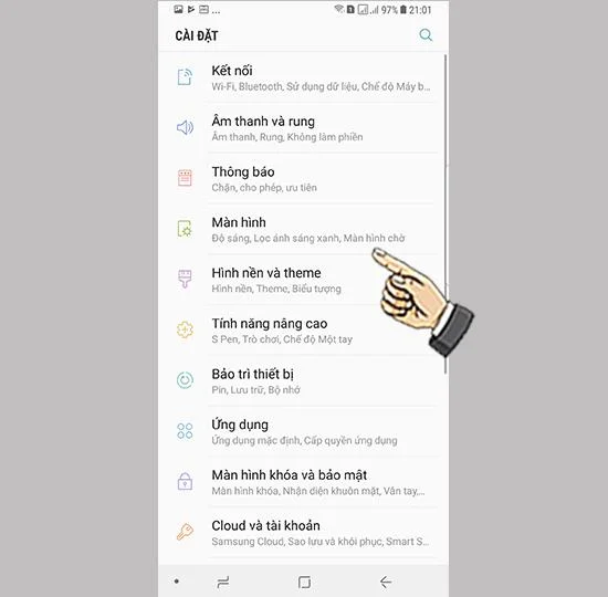 Modo de aplicación de pantalla completa en Samsung Galaxy Note 8