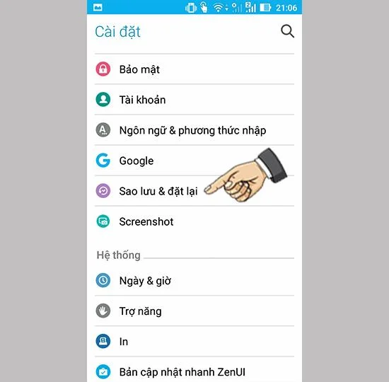 恢復出廠設置 - 硬重置 Asus Zenfone