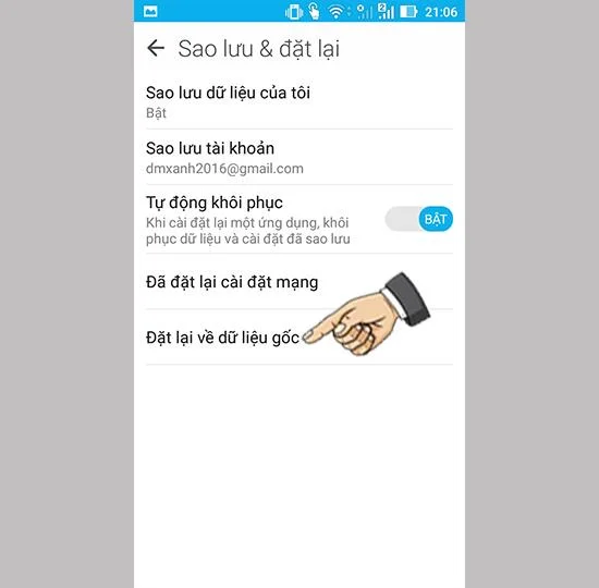 恢復出廠設置 - 硬重置 Asus Zenfone
