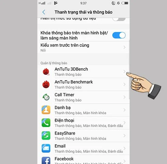 Vivo Y69'daki uygulamalar için bildirim ayarları