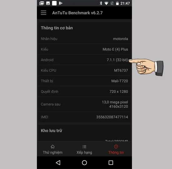 摩托羅拉 Moto E4 Plus 上的 Antutu 得分