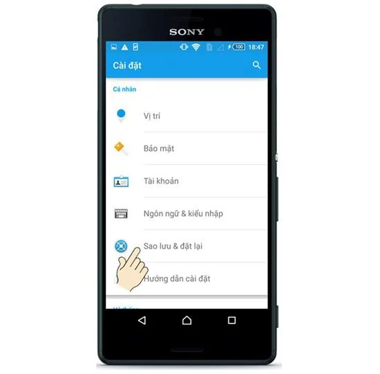 出廠重置 Sony Xperia M4 Aqua Dual