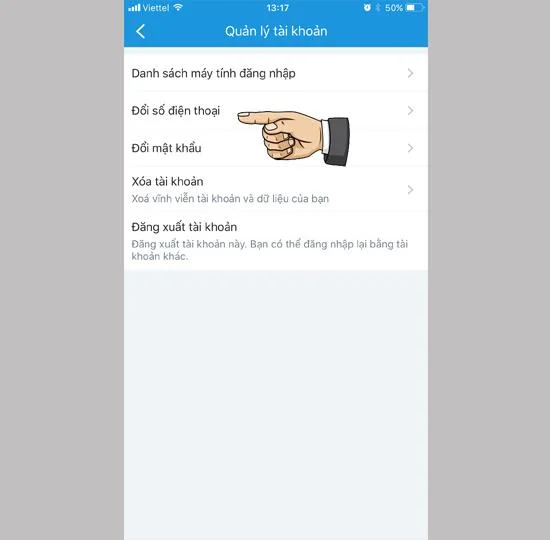 Zalo hesabı telefon numarasını değiştir