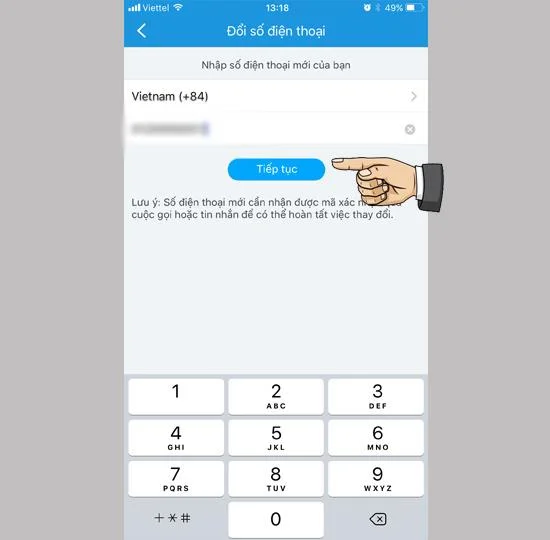 Zalo hesabı telefon numarasını değiştir