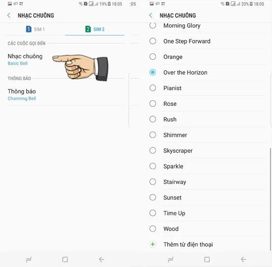 Samsung Galaxy S8 Plus'taki her sim için arama zil sesini ayarlayın