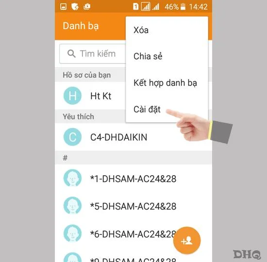 Wählen Sie die Anzeige von Kontakten auf dem Samsung Galaxy j1 mini