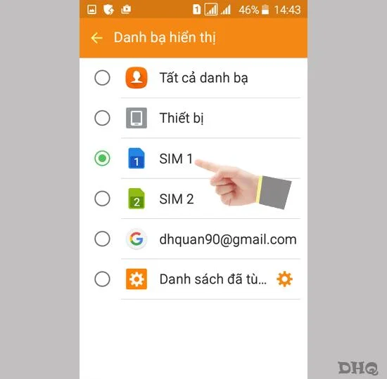 Wählen Sie die Anzeige von Kontakten auf dem Samsung Galaxy j1 mini