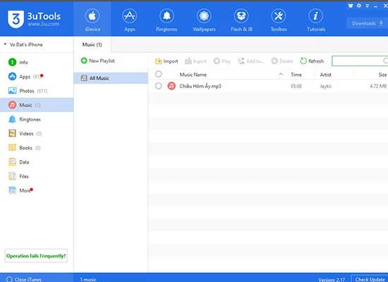 3uTools 무료 iPhone 관리 도구
