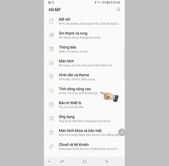 Samsung Galaxy Note 8'in ekranında Yapılandırma