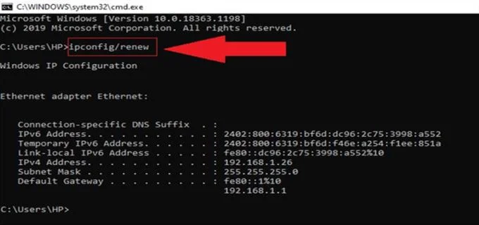 Cómo usar el comando ipconfig para actualizar, restablecer la dirección IP de la computadora