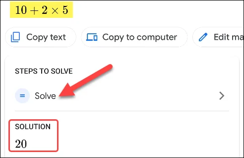 Comment résoudre des problèmes mathématiques avec Google Lens