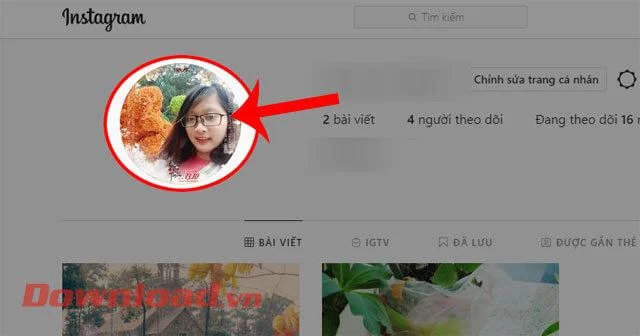 Instruções para alterar a foto do perfil do Instagram