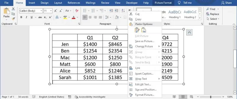 Como converter tabelas em imagens no Microsoft Word