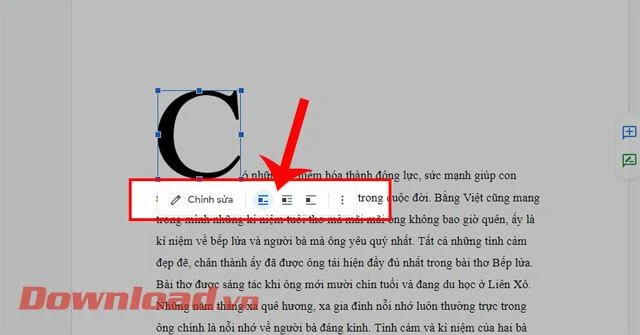 Instruções para escrever a primeira carta grande no Google Docs