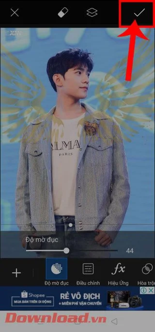 Petunjuk menambahkan sayap malaikat ke foto menggunakan PicsArt