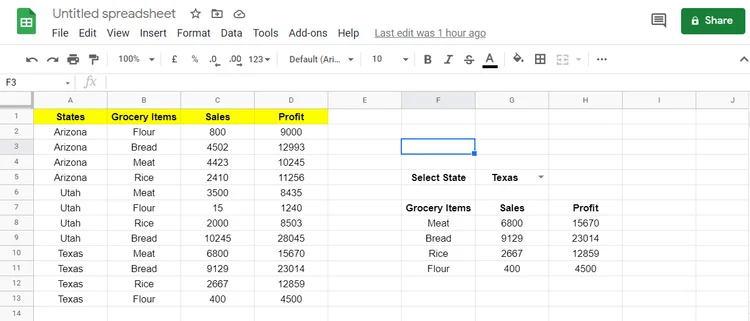 Cara menggunakan fungsi FILTER di Google Sheets