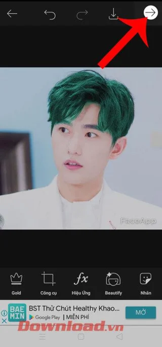 Instructions for changing hair color using PicsArt on your phone