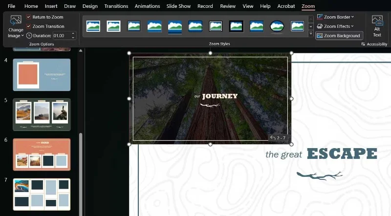 How to use the Zoom effect in PowerPoint