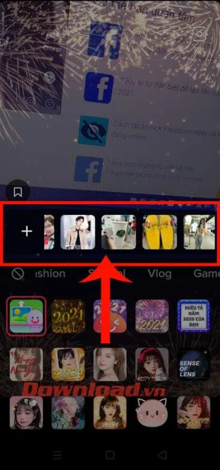 Petunjuk memasukkan latar belakang untuk merekam video Tik Tok