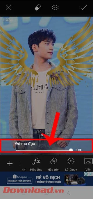 Petunjuk menambahkan sayap malaikat ke foto menggunakan PicsArt