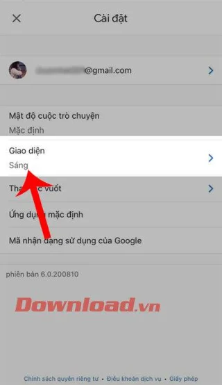 Instruções para ativar o modo de fundo escuro para Gmail em seu telefone