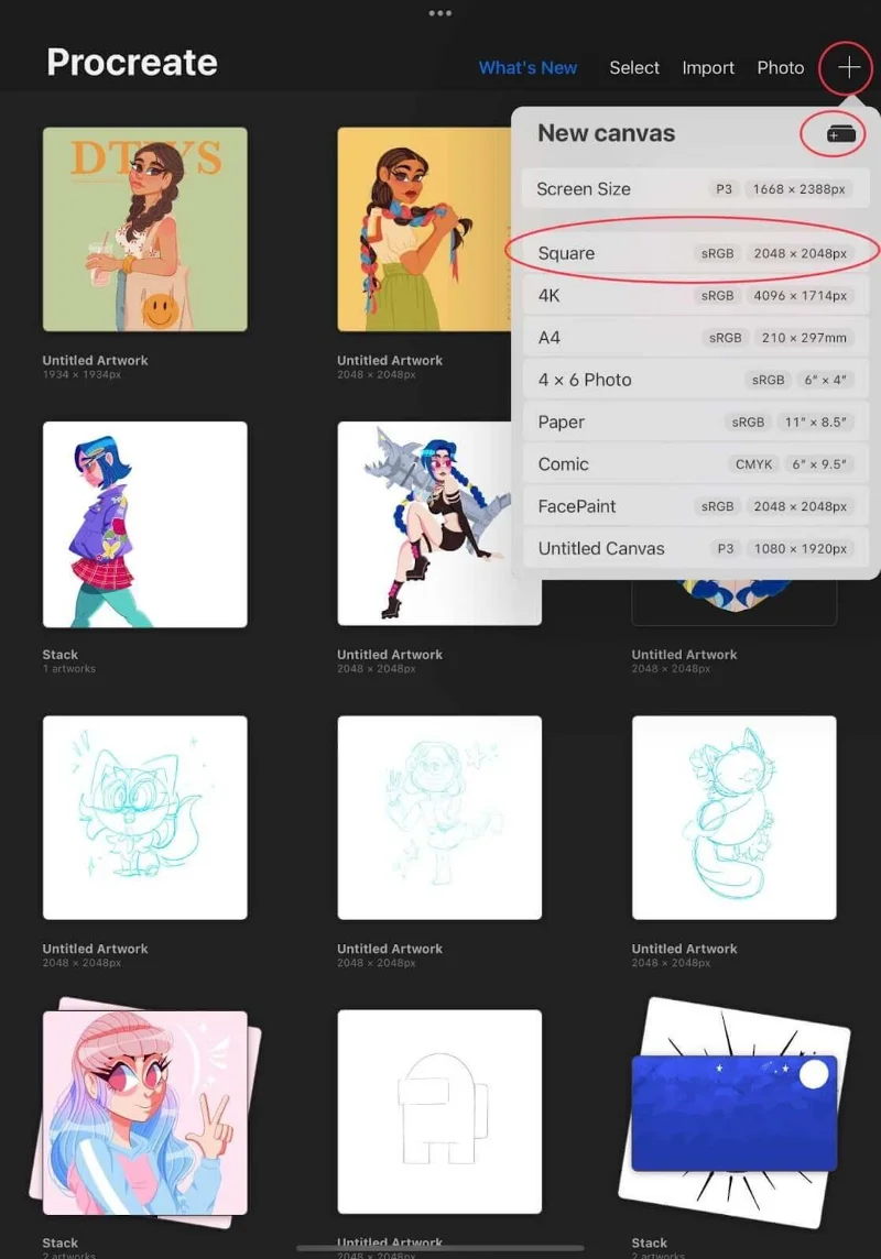 Instruções para usar o Procreate para iniciantes