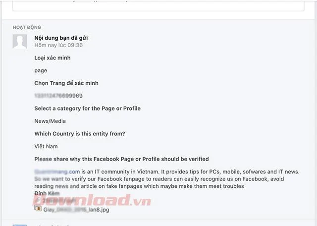 Petunjuk membuat tanda centang hijau untuk Facebook